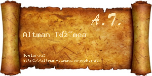 Altman Tímea névjegykártya