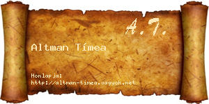 Altman Tímea névjegykártya